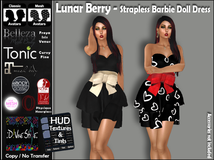 :: D!vine Style :: Lunar Berry – Strapless Barbie Doll Dress
