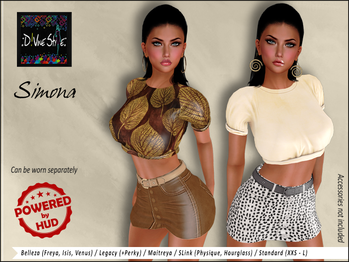 Second Life Marketplace - Women's Tshirt and Panties Outfit Maitreya,Ocacin  Standard, Slink, Belleza, Tonic